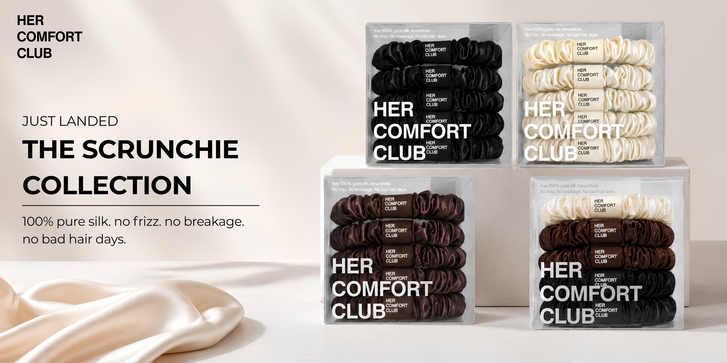 Just landed — The Scrunchie Collection, 100% pure silk